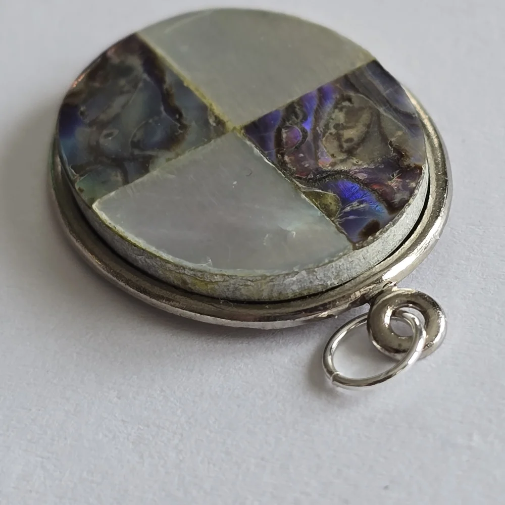 Vintage Pendant Southwestern style charm mother of pearl shell boho